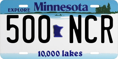 MN license plate 500NCR