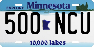 MN license plate 500NCU
