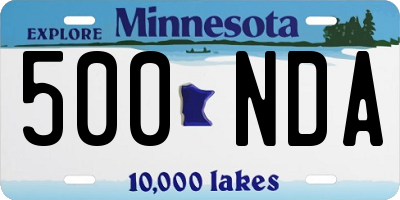 MN license plate 500NDA