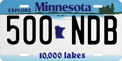 MN license plate 500NDB