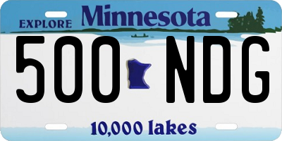 MN license plate 500NDG