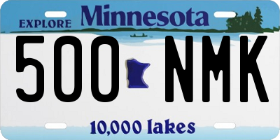 MN license plate 500NMK