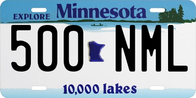 MN license plate 500NML