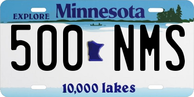 MN license plate 500NMS
