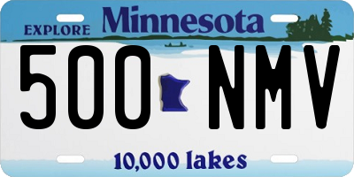 MN license plate 500NMV