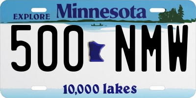 MN license plate 500NMW