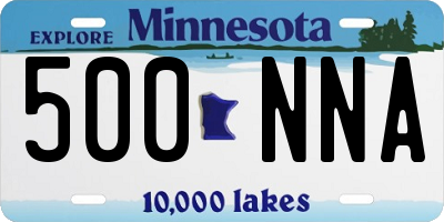 MN license plate 500NNA