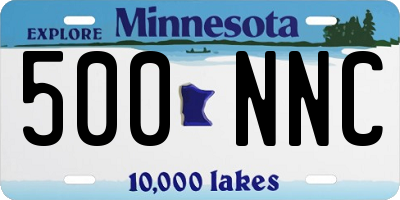 MN license plate 500NNC