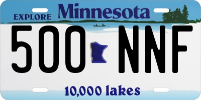 MN license plate 500NNF