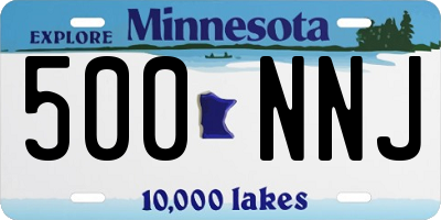 MN license plate 500NNJ
