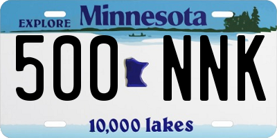 MN license plate 500NNK