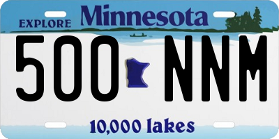 MN license plate 500NNM