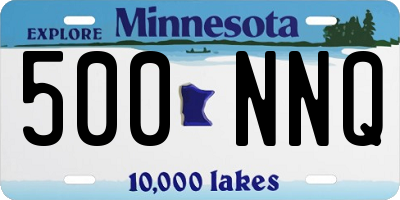 MN license plate 500NNQ