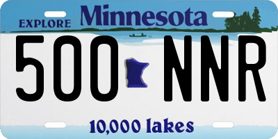 MN license plate 500NNR