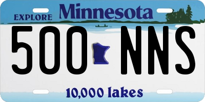 MN license plate 500NNS