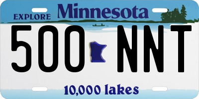MN license plate 500NNT