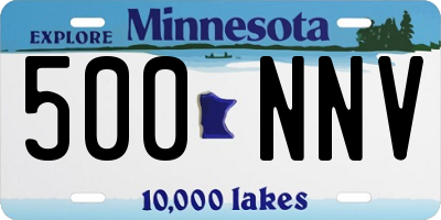 MN license plate 500NNV