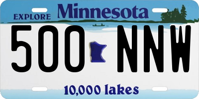 MN license plate 500NNW