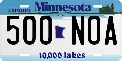 MN license plate 500NOA