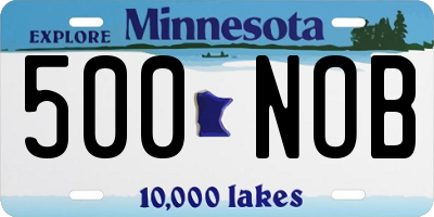 MN license plate 500NOB