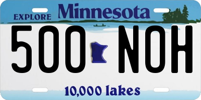 MN license plate 500NOH