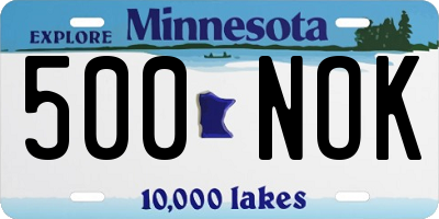 MN license plate 500NOK