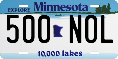 MN license plate 500NOL