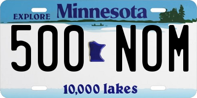 MN license plate 500NOM