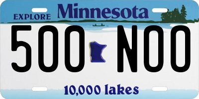 MN license plate 500NOO