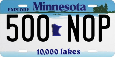 MN license plate 500NOP