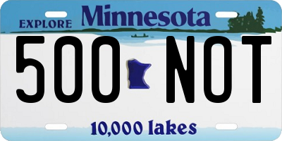 MN license plate 500NOT