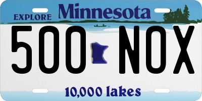 MN license plate 500NOX