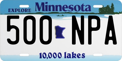 MN license plate 500NPA
