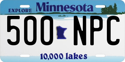 MN license plate 500NPC