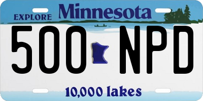 MN license plate 500NPD