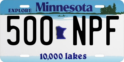 MN license plate 500NPF