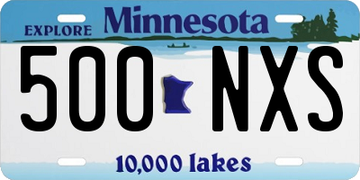 MN license plate 500NXS