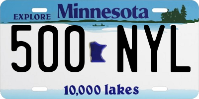 MN license plate 500NYL