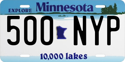 MN license plate 500NYP