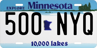MN license plate 500NYQ
