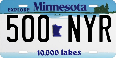 MN license plate 500NYR