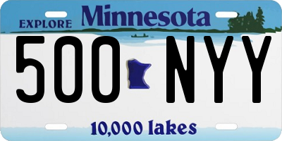 MN license plate 500NYY