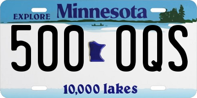 MN license plate 500OQS