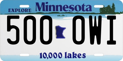 MN license plate 500OWI