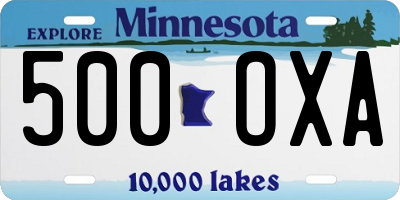 MN license plate 500OXA