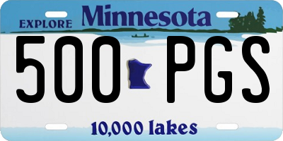 MN license plate 500PGS
