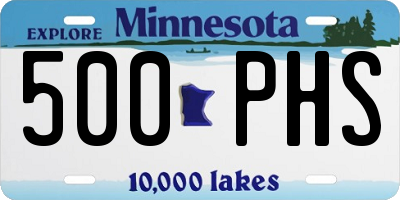 MN license plate 500PHS