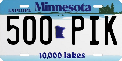 MN license plate 500PIK