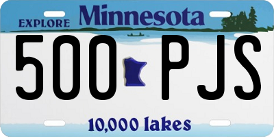 MN license plate 500PJS