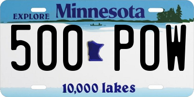 MN license plate 500POW